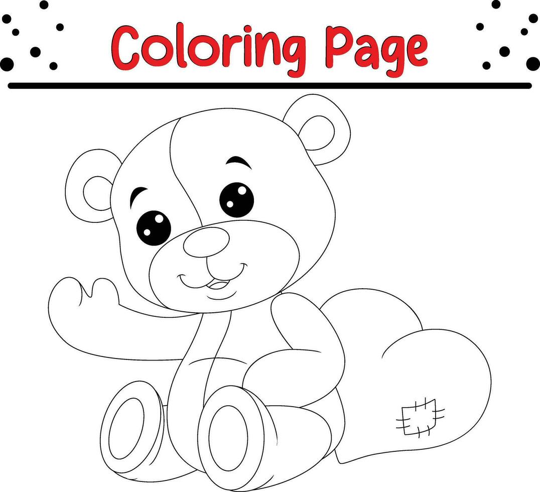 mignonne ours coloration page pour les enfants vecteur