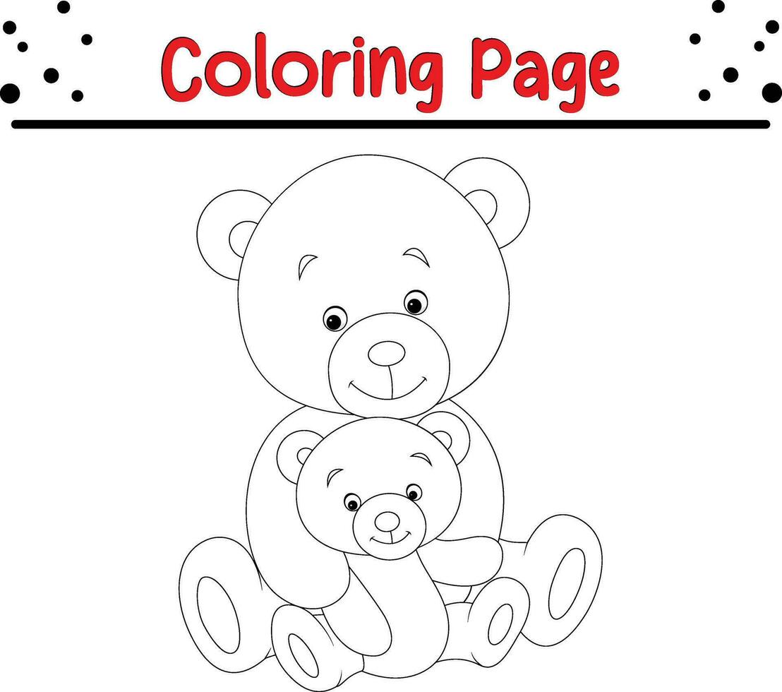 mignonne ours coloration page pour les enfants vecteur