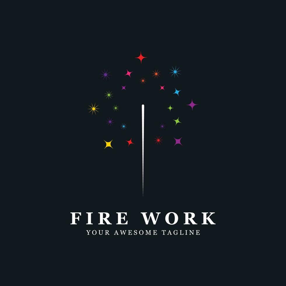 feu d'artifice logo vecteur icône illustration conception