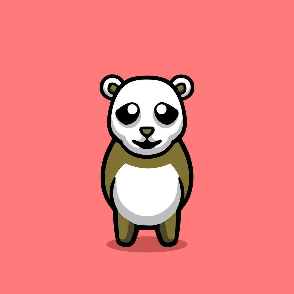 mignonne Panda mascotte dessin animé vecteur