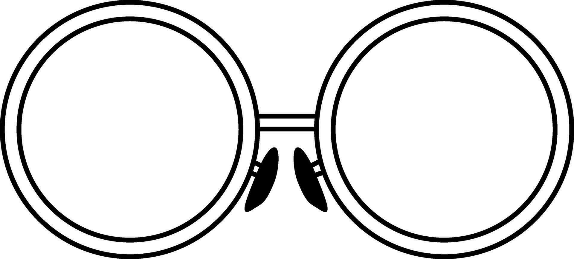 mince contour ligne de rond des lunettes œil protection vecteur