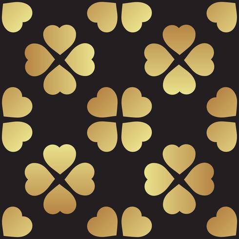 Modèle sans couture or avec des feuilles de trèfle, symbole de la Saint-Patrick en Irlande vecteur