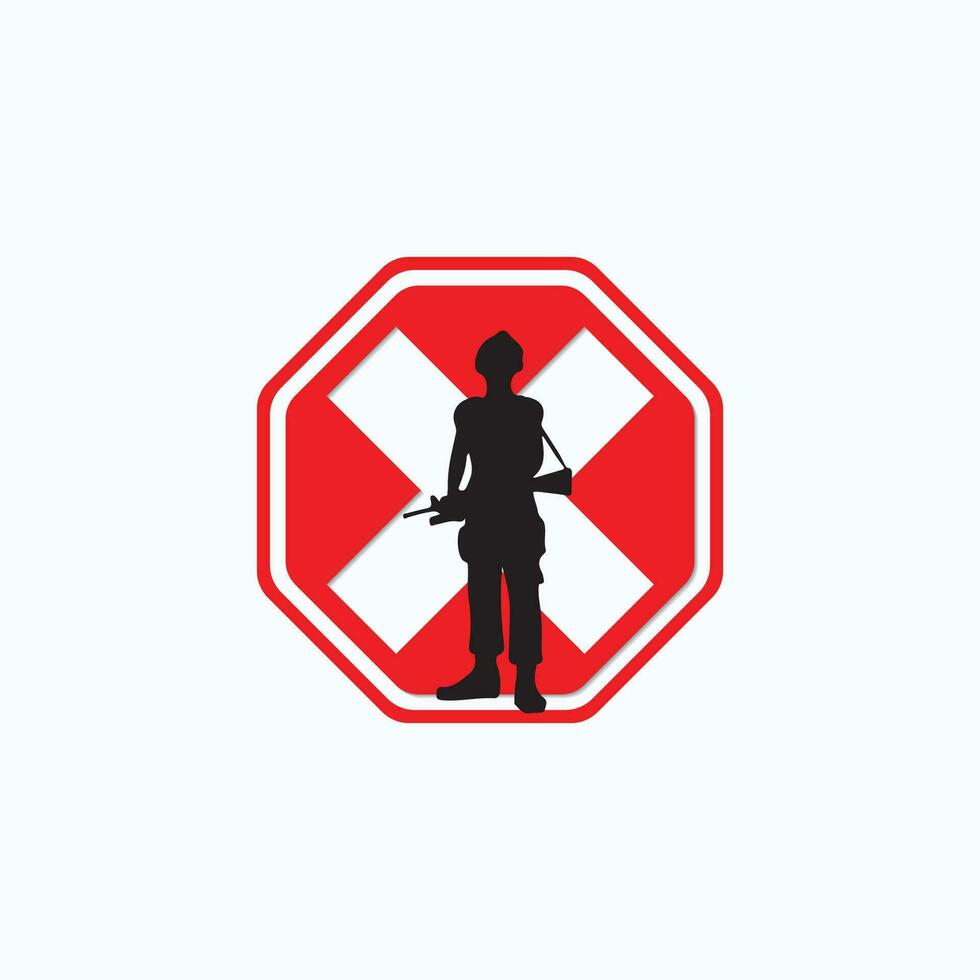 Arrêtez guerre signe ou symbole logo vecteur