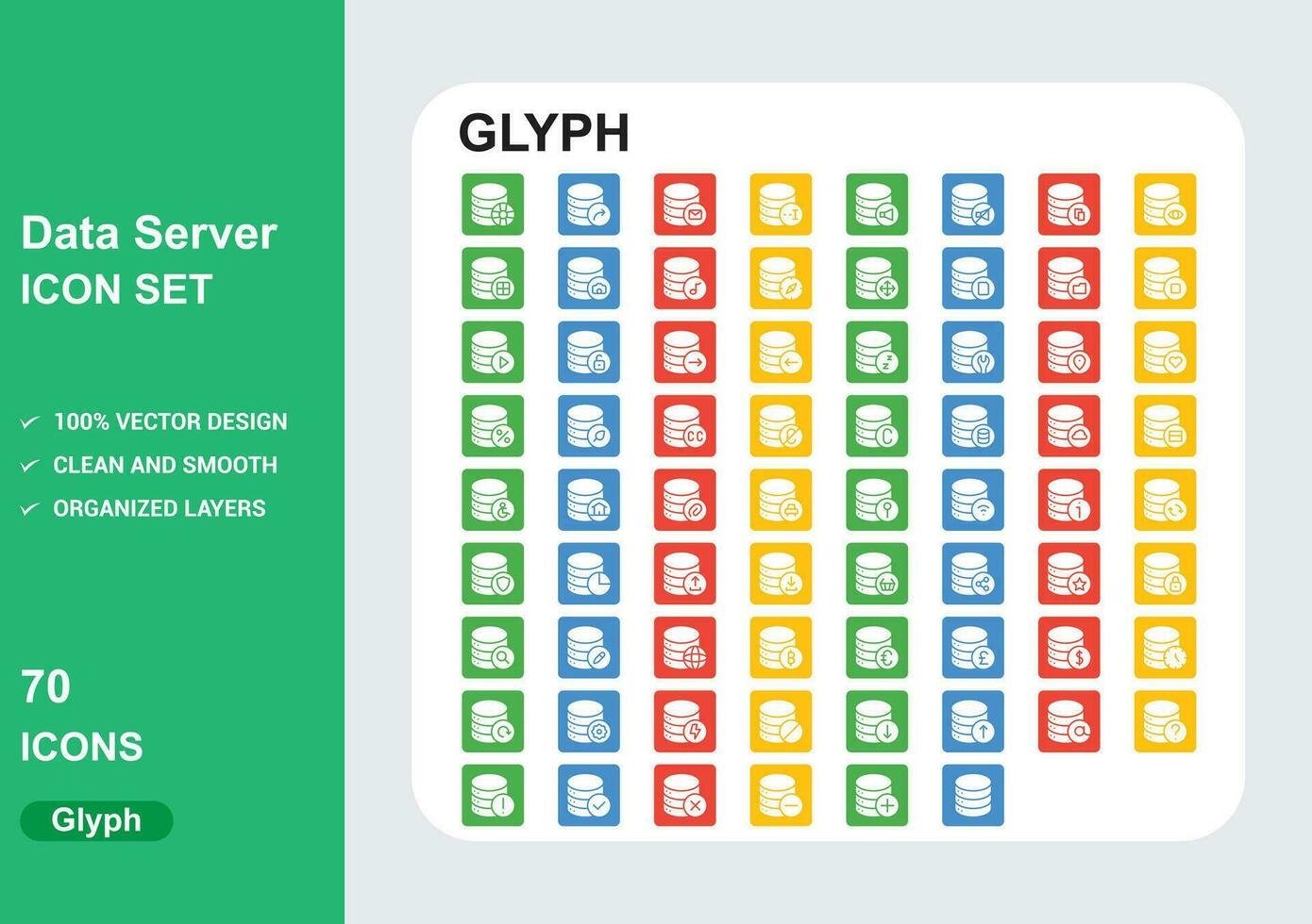 Les données serveur multi Couleur vecteur