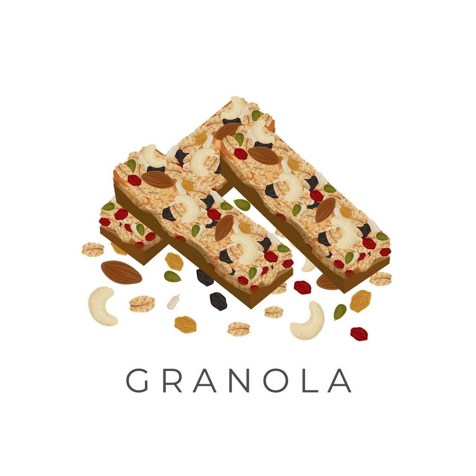 illustration logo Chocolat granola bar vecteur