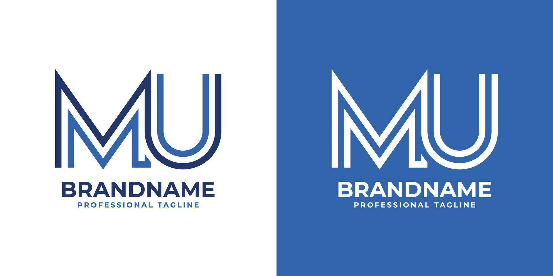 lettre mu ligne monogramme logo, adapté pour affaires avec mu ou euh initiales. vecteur