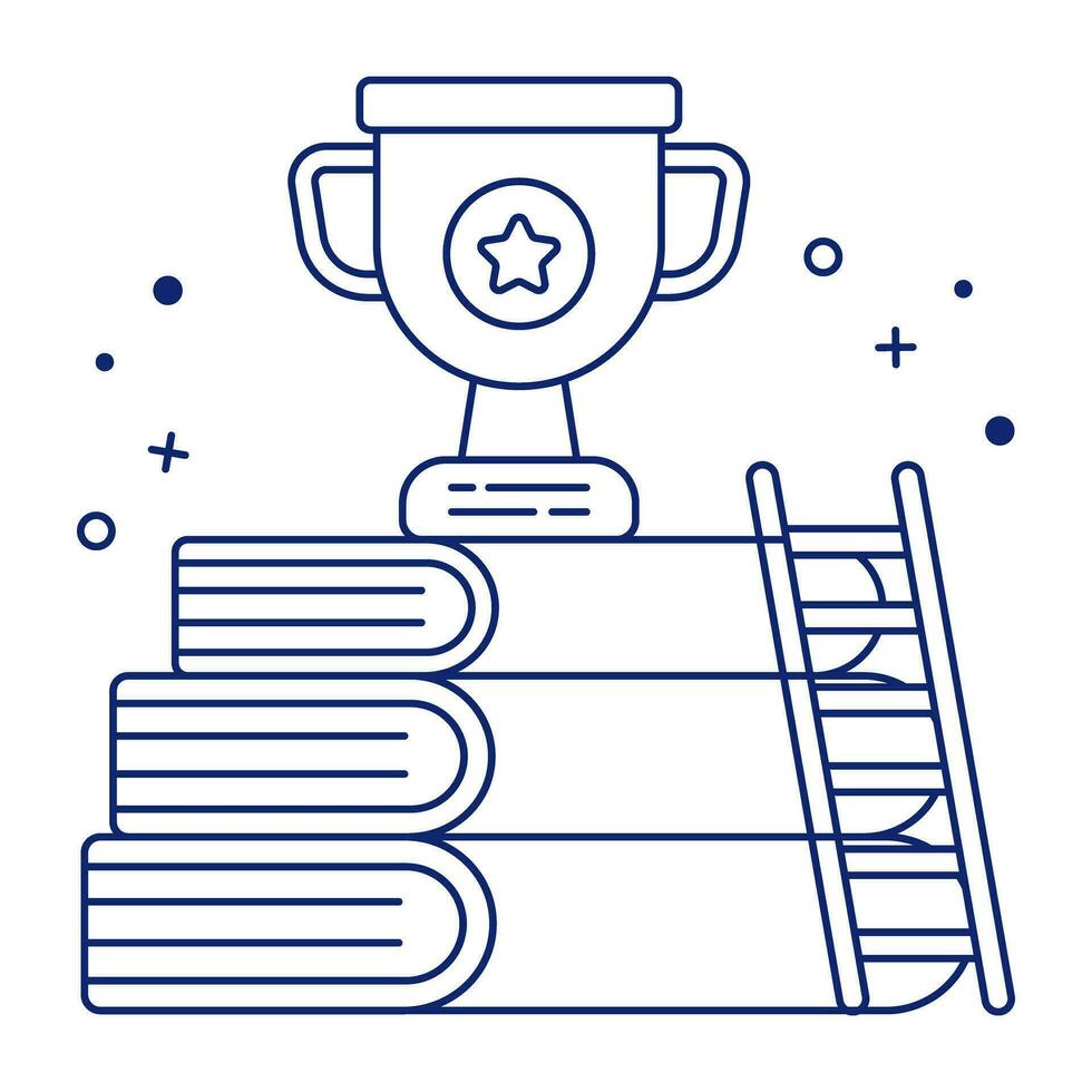 un icône conception de prix trophée tasse avec livres, apprentissage prix vecteur