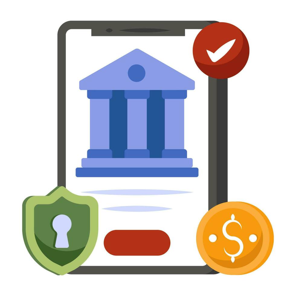 un modifiable conception icône de sécurise mobile bancaire vecteur