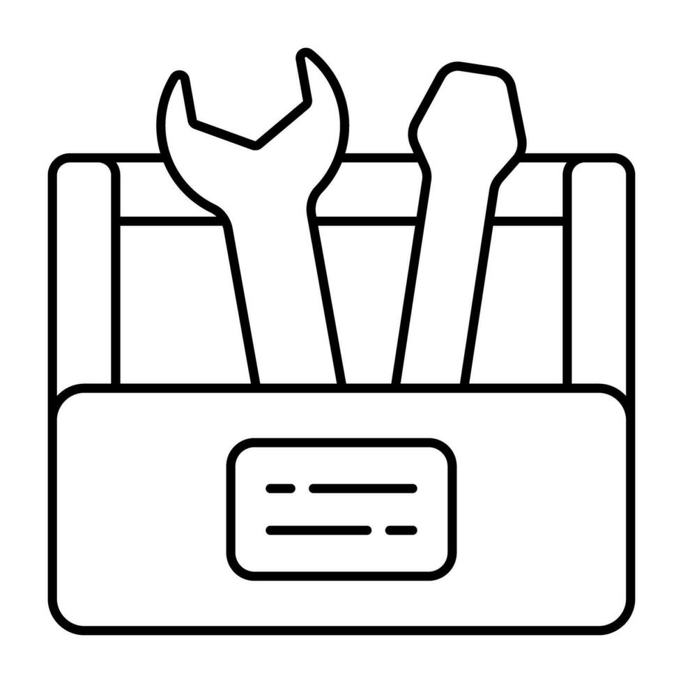 une linéaire conception icône de boîte à outils vecteur