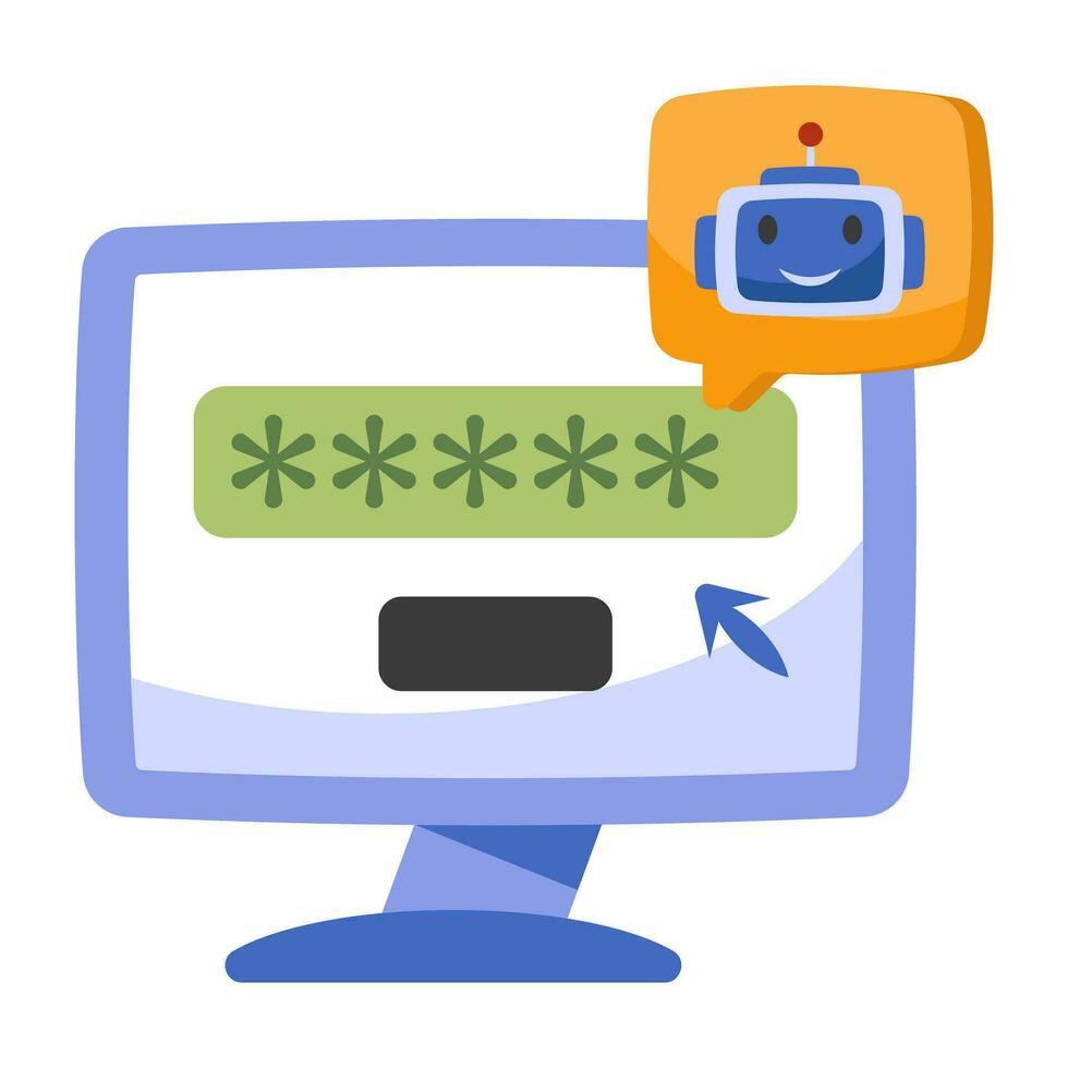 moniteur avec code secret mettant en valeur système mot de passe icône vecteur