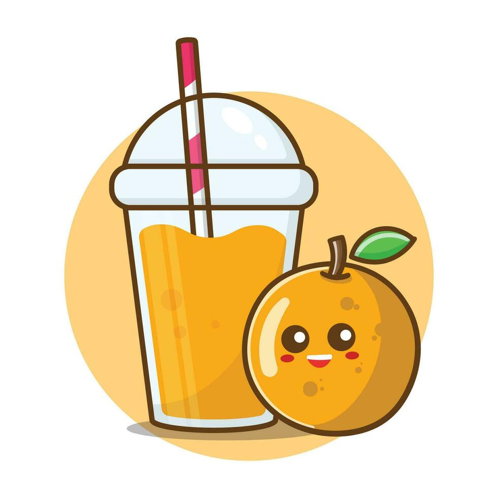illustration vecteur ensemble de assorti fruit jus dans verre avec Orange