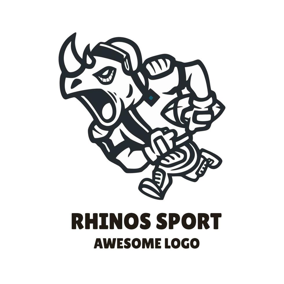 rhinocéros sport logo vecteur