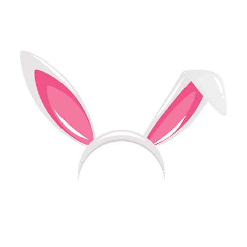 Masque de carnaval oreilles de lapin et le nez pour une photo. Festival des lapins. Illustration de dessin animé de vecteur