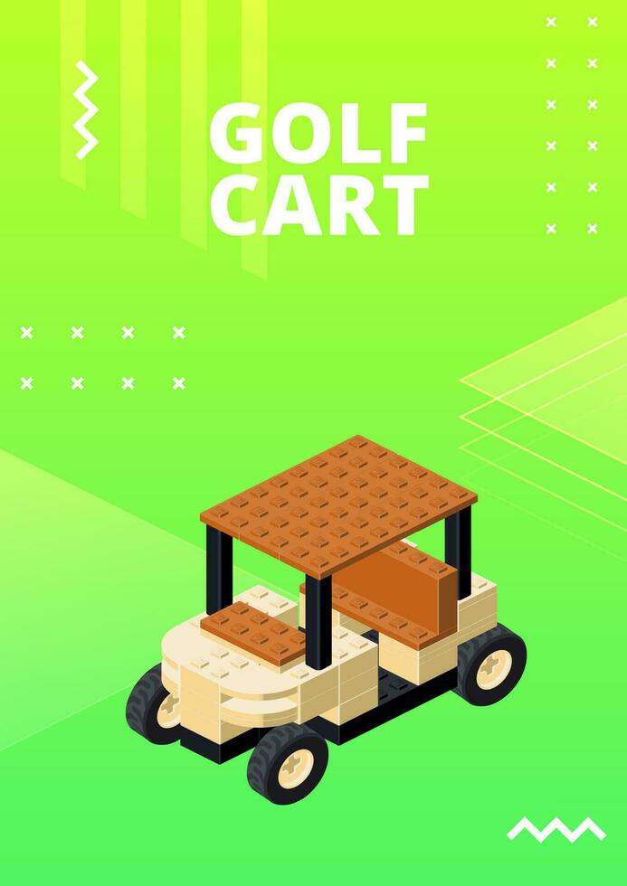 le golf Chariot affiche pour impression et conception. vecteur illustration.