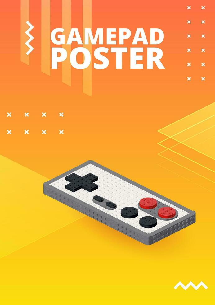 manette de jeu affiche pour impression et conception. vecteur illustration.