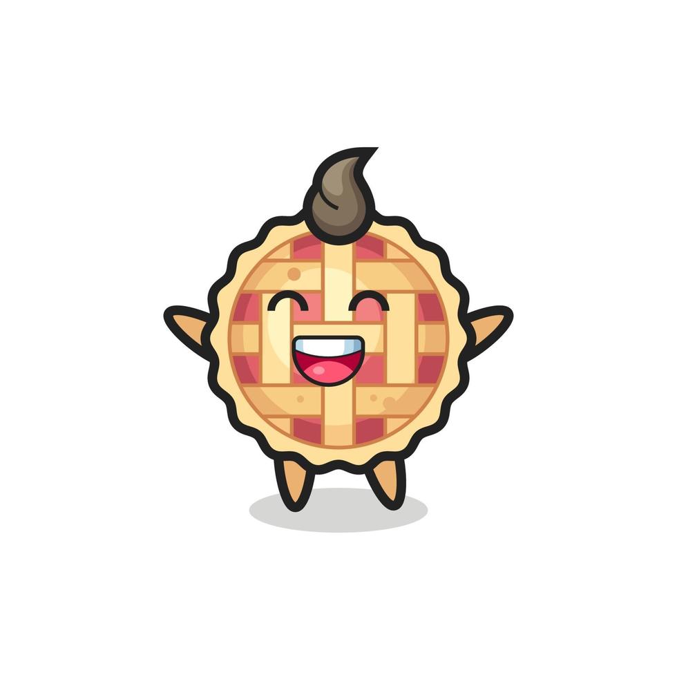 personnage de dessin animé de tarte aux pommes bébé heureux vecteur