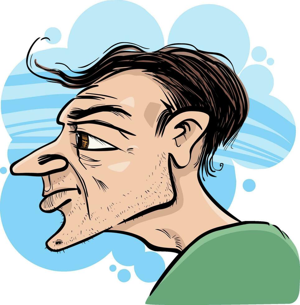 homme profil caricature illustration vecteur