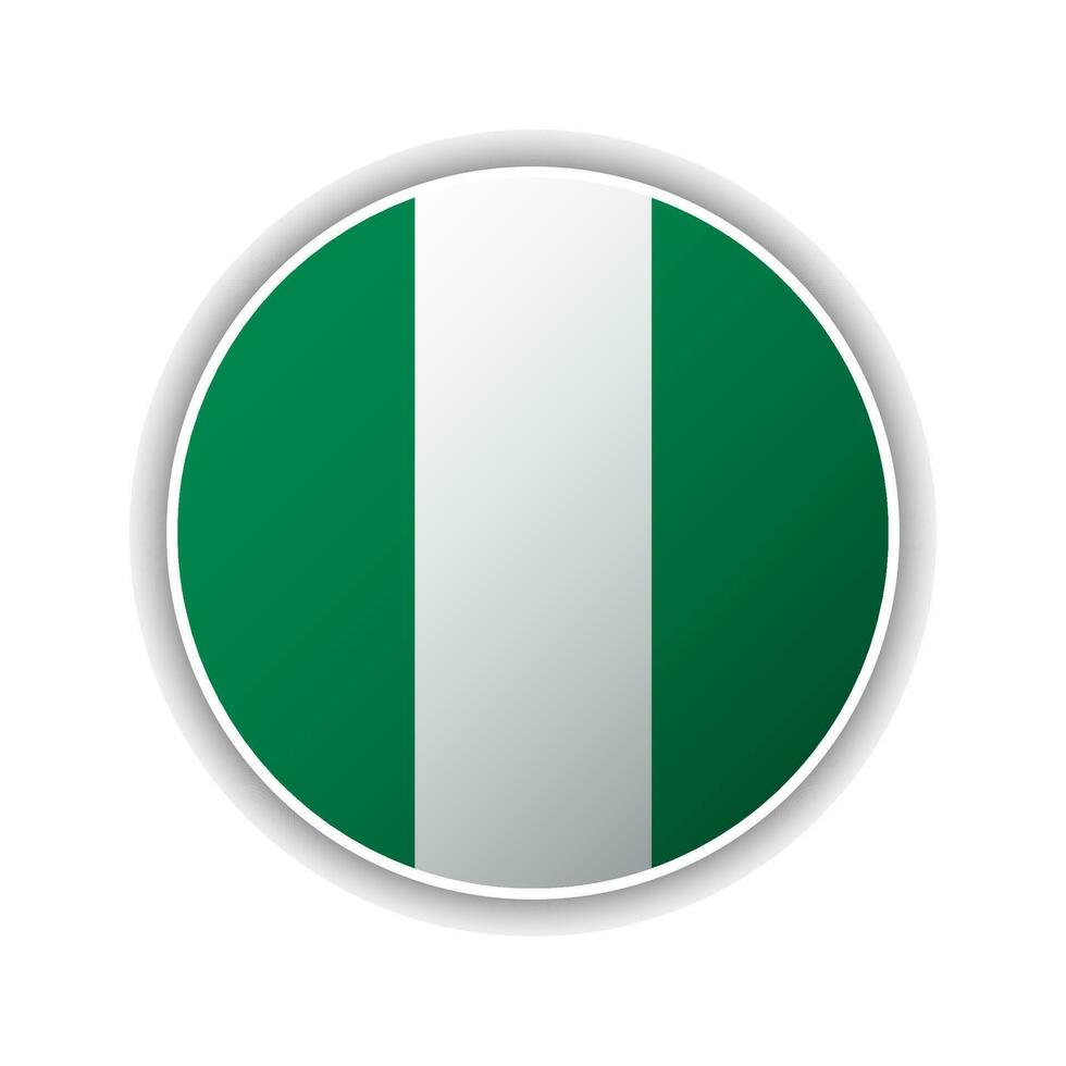 abstrait cercle Nigeria drapeau icône vecteur