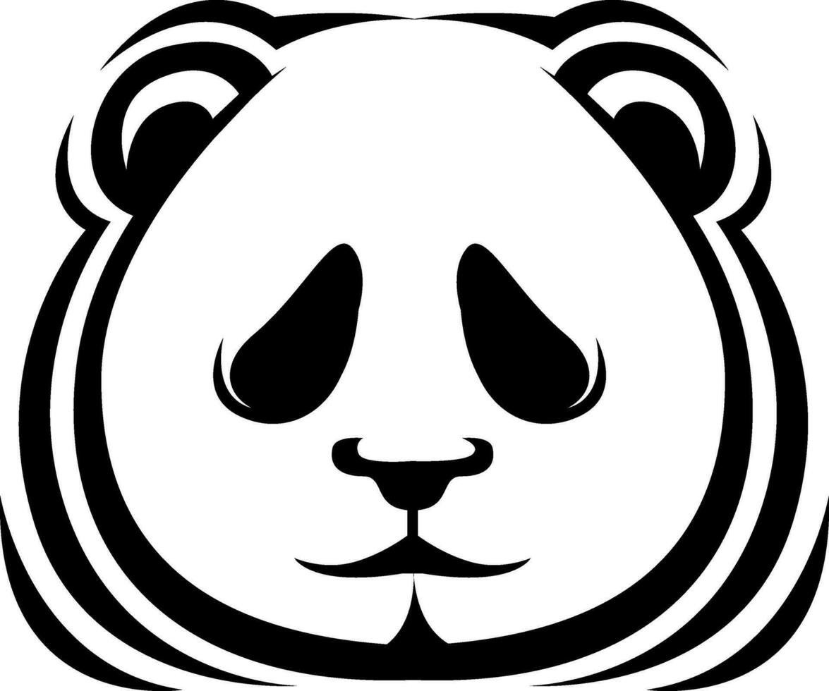 Panda ours tête tatouage vecteur