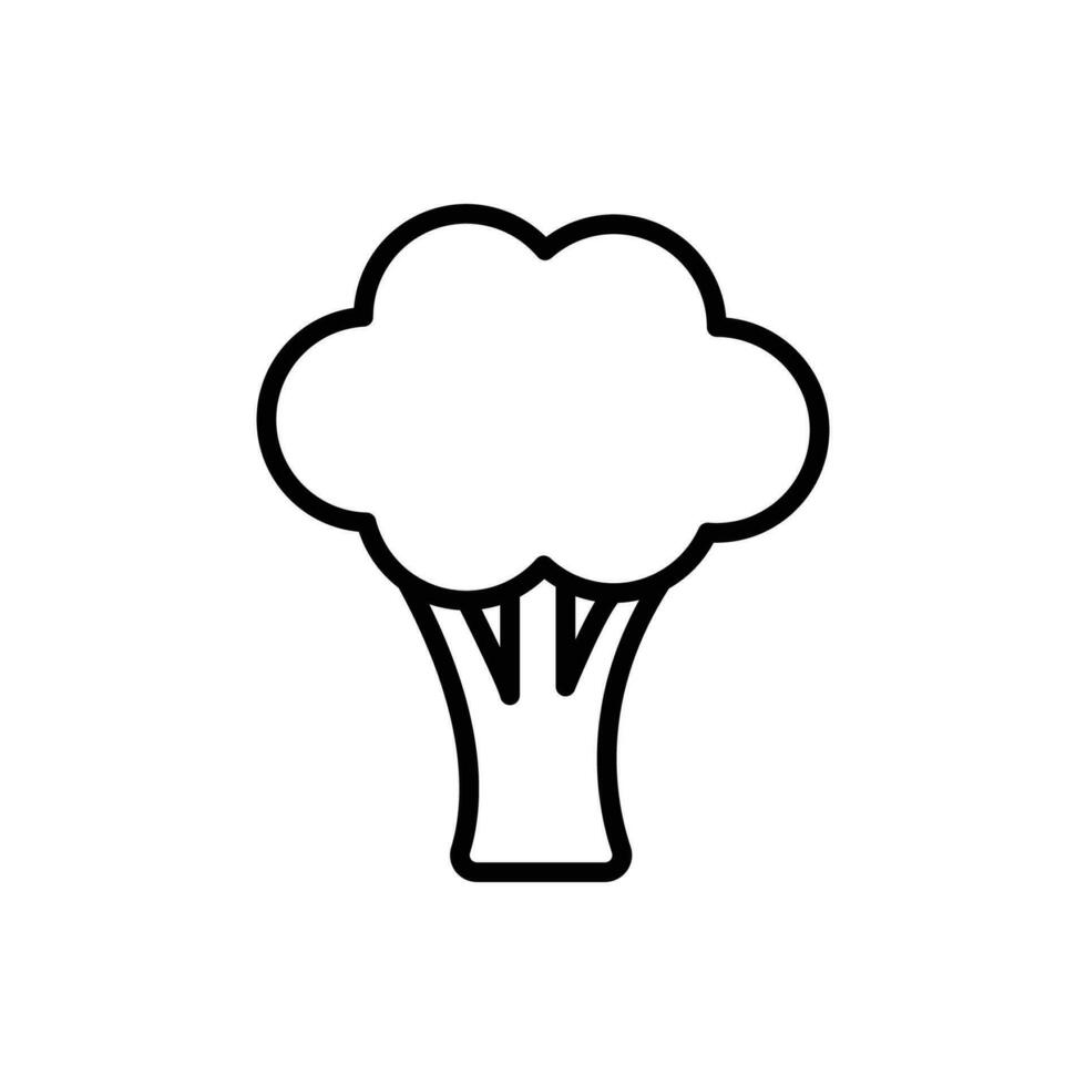 brocoli icône. Facile contour style. légume, usine, en bonne santé, naturel, BIO, régime, frais, nourriture concept. mince ligne symbole. vecteur illustration isolé sur blanc Contexte.