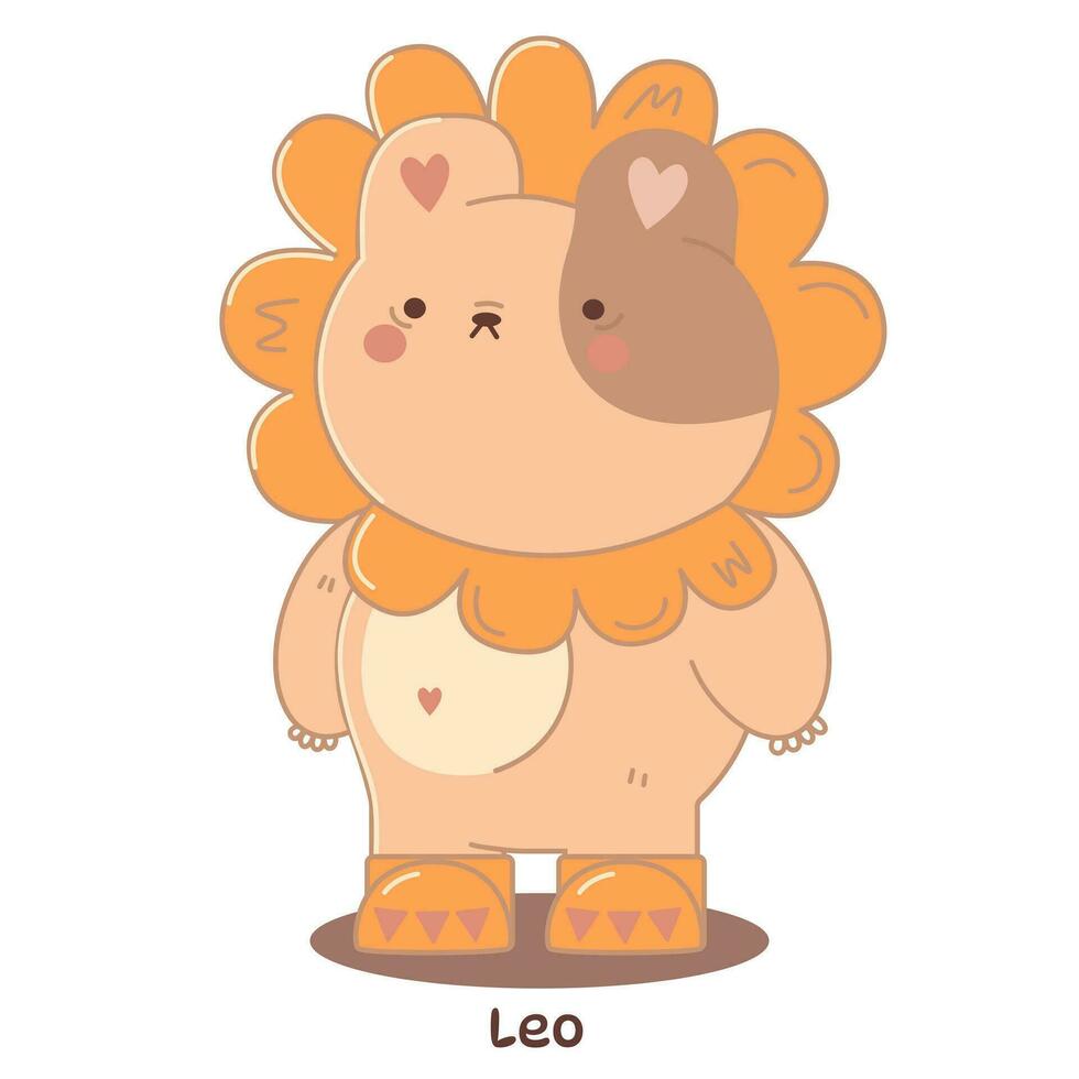 mignonne Leo signe de le zodiaque, ours zodiaque vecteur