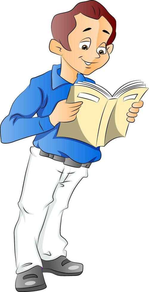 homme en train de lire une livre, illustration vecteur