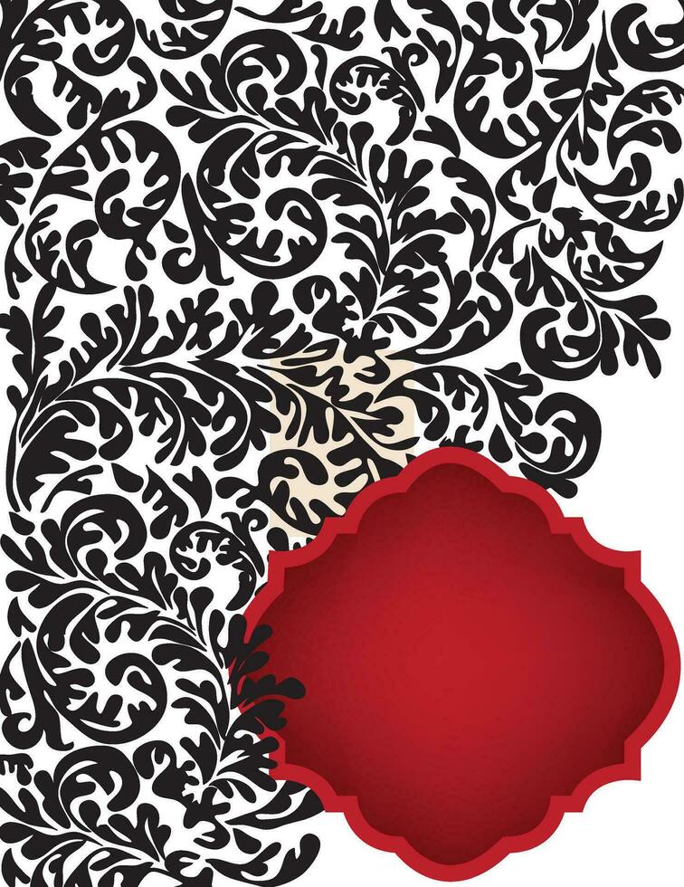 carte d'invitation vintage avec motif floral vecteur