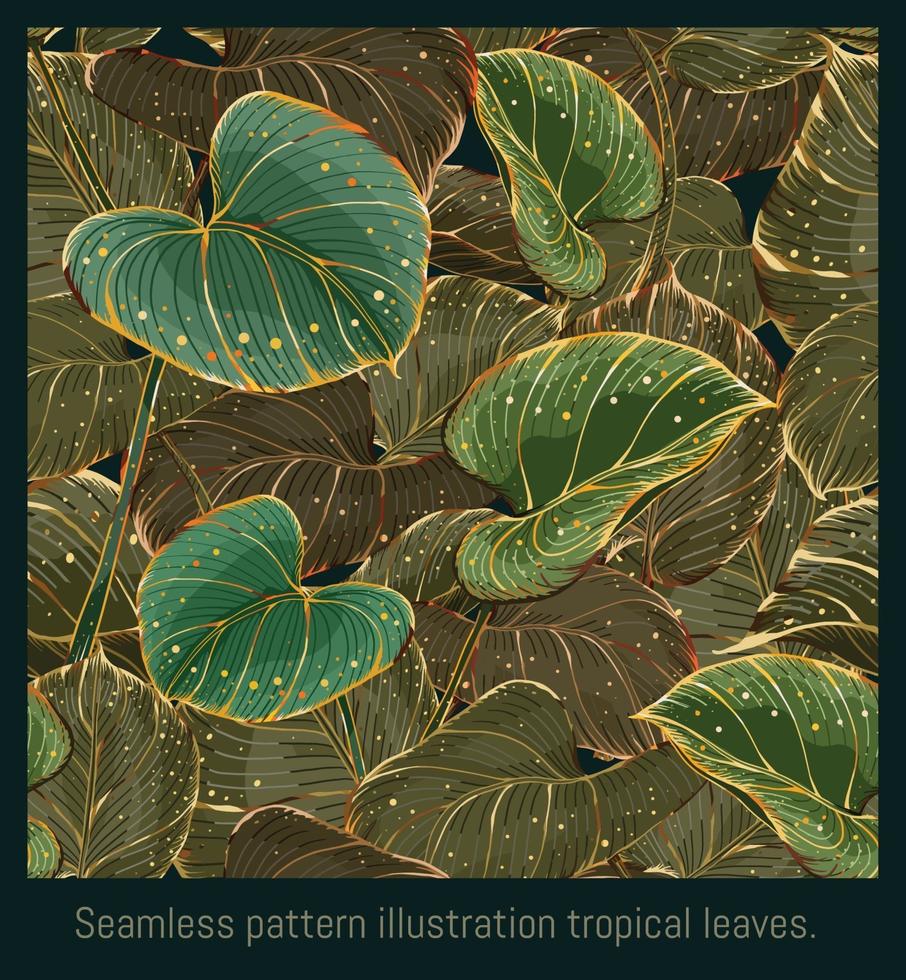 feuilles d'illustration tropicale sans soudure vecteur