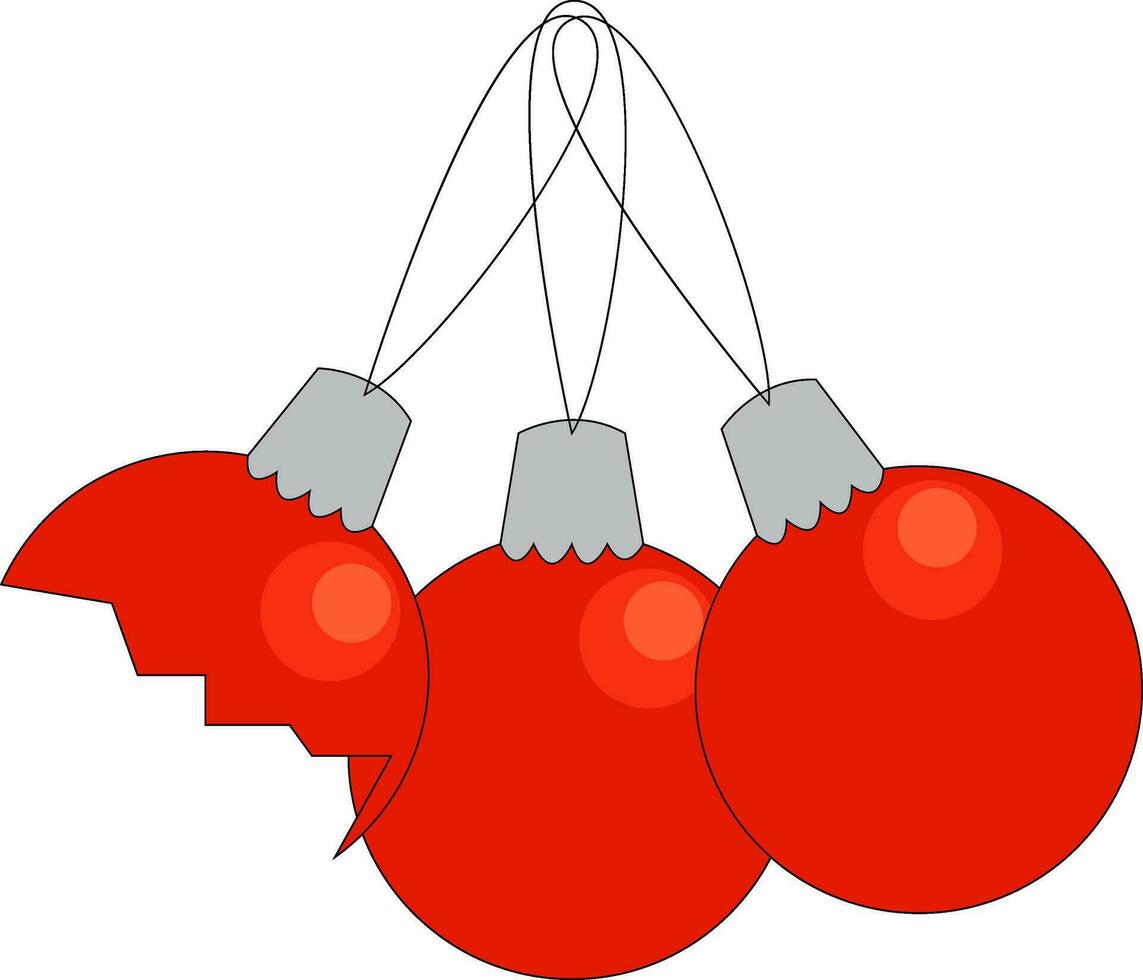 rouge Noël décorations vecteur illustration sur blanc Contexte.