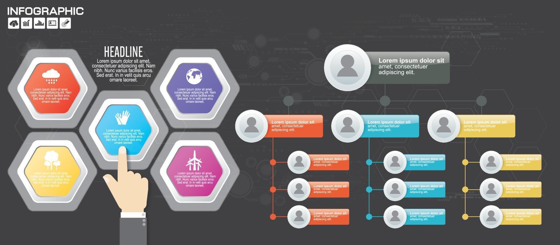 vecteur de conception d'infographie et icônes de marketing