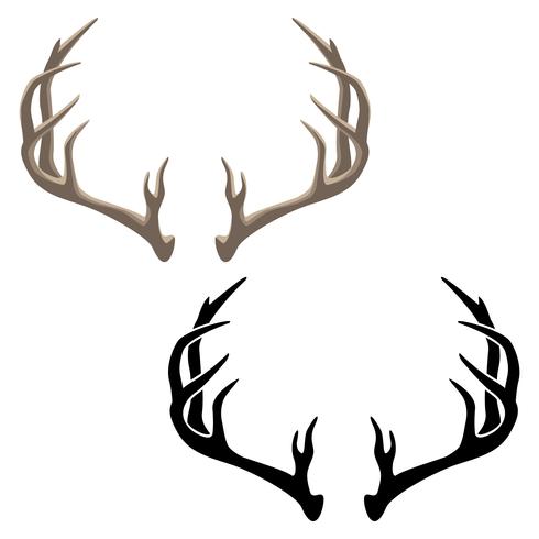 Antler Vector Illustration dans les dessins au trait couleur et noir