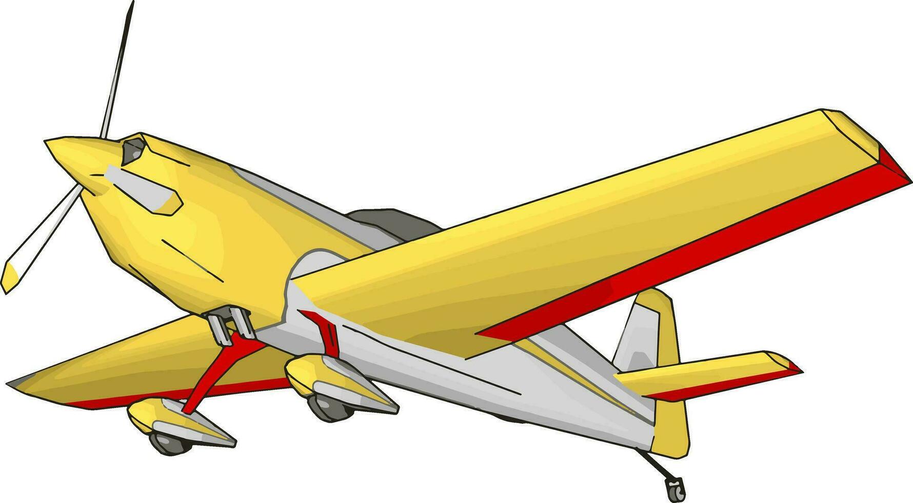 avion jaune, illustration, vecteur sur fond blanc.