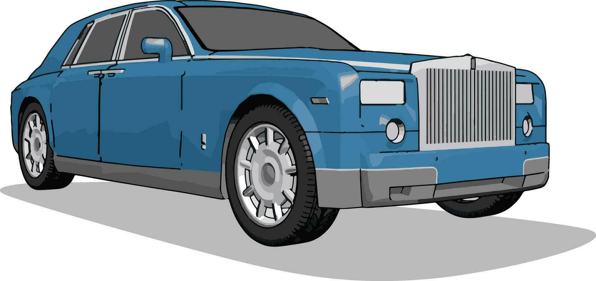 bleu bentley, illustration, vecteur sur blanc Contexte.