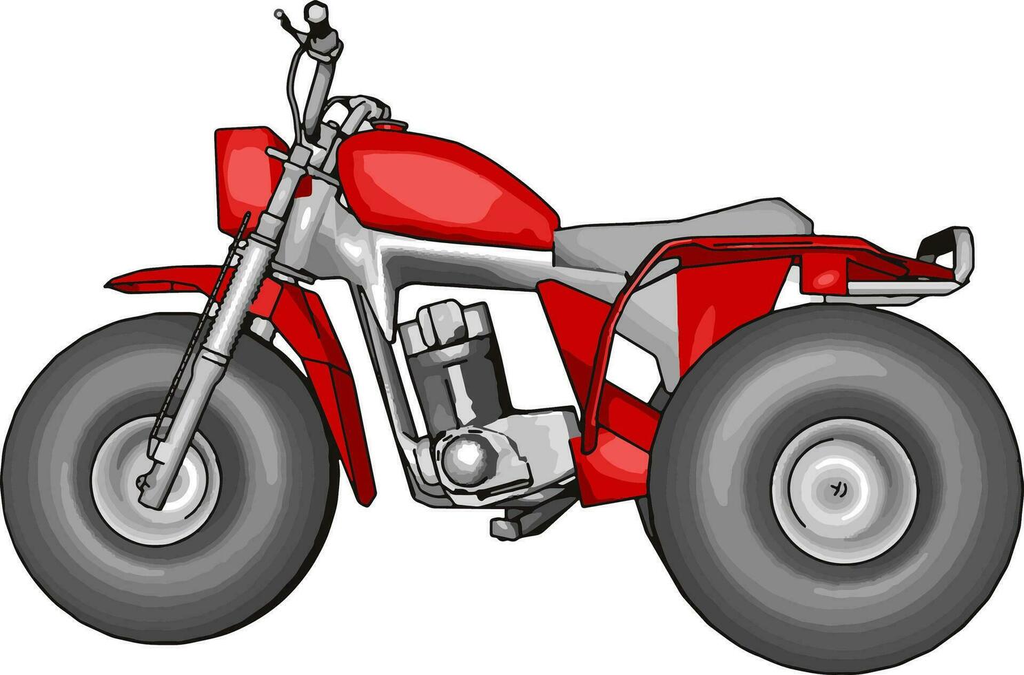 moto rouge, illustration, vecteur sur fond blanc.