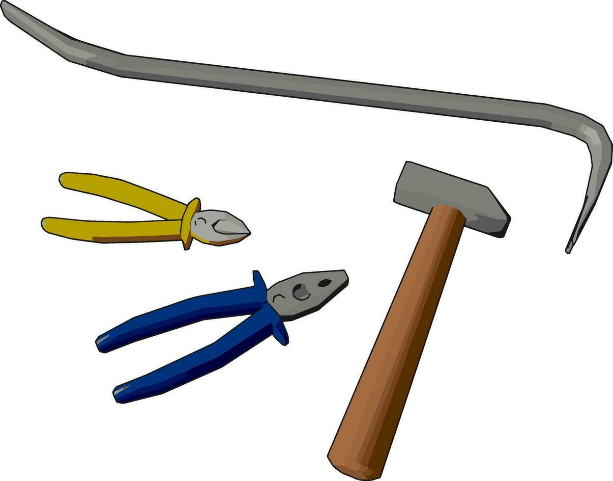 plusieurs outils, illustration, vecteur sur fond blanc.