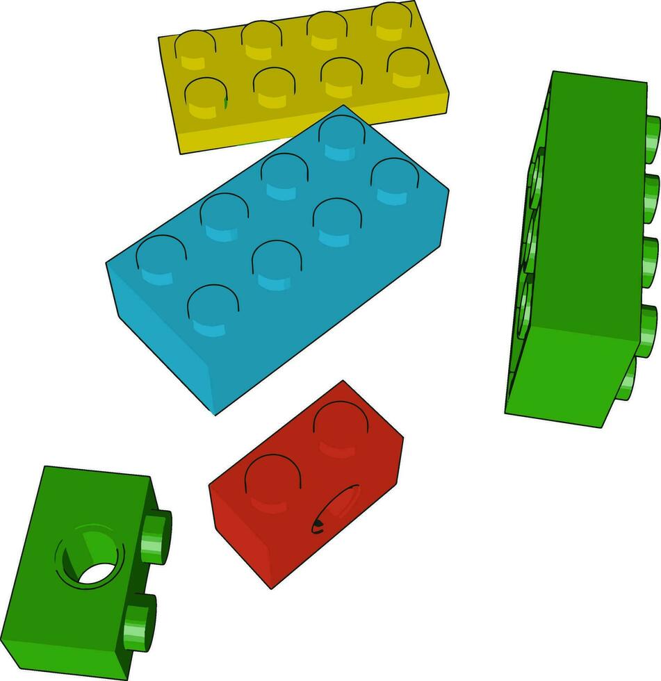 le coloré blocs jouet vecteur ou Couleur illustration