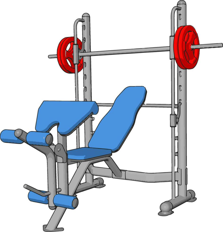 3d vecteur illustration de une Gym dispositif pour levage poids sur blanc Contexte