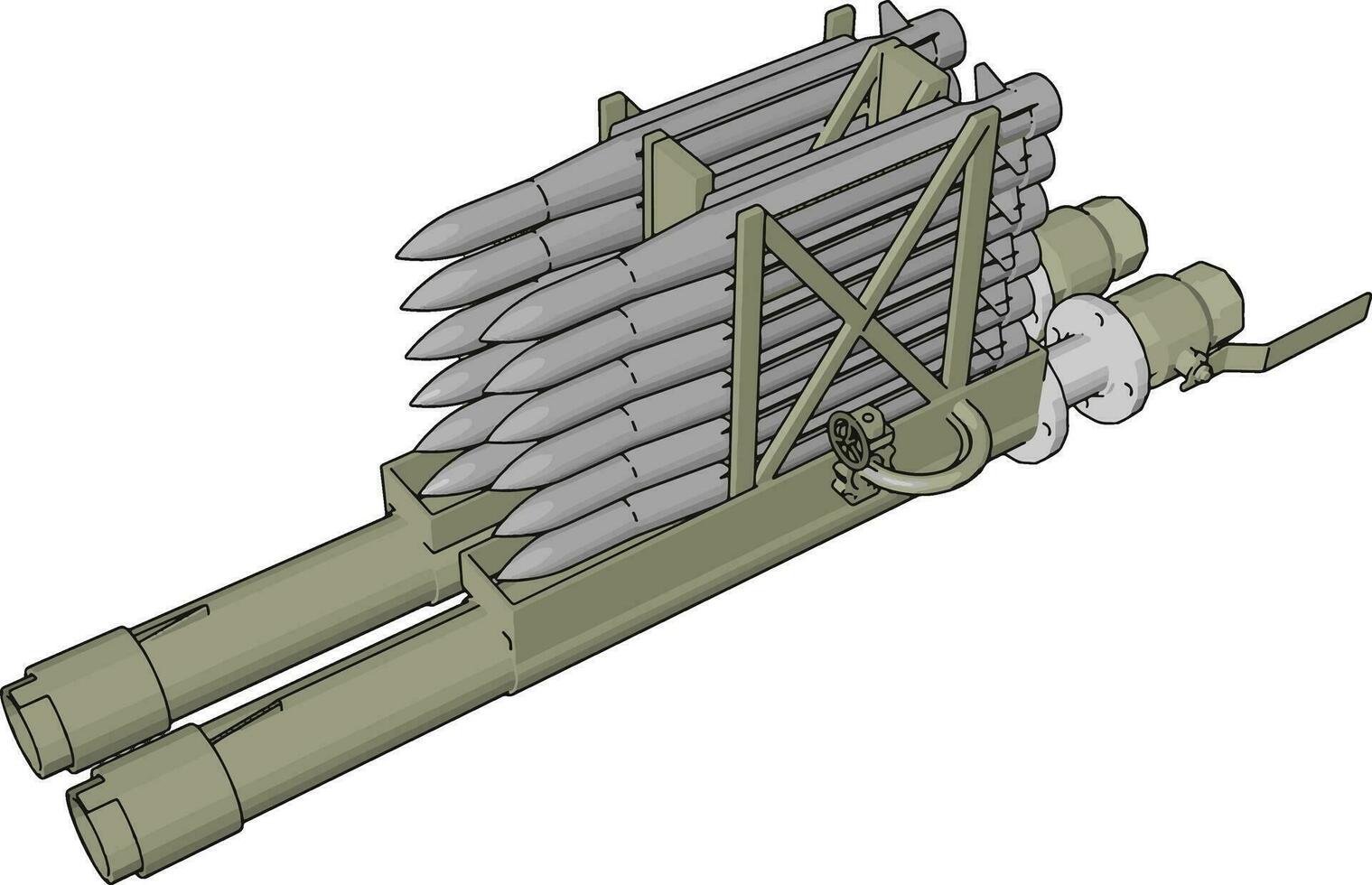 3d vecteur illustration sur blanc Contexte de une militaire missile lanceur