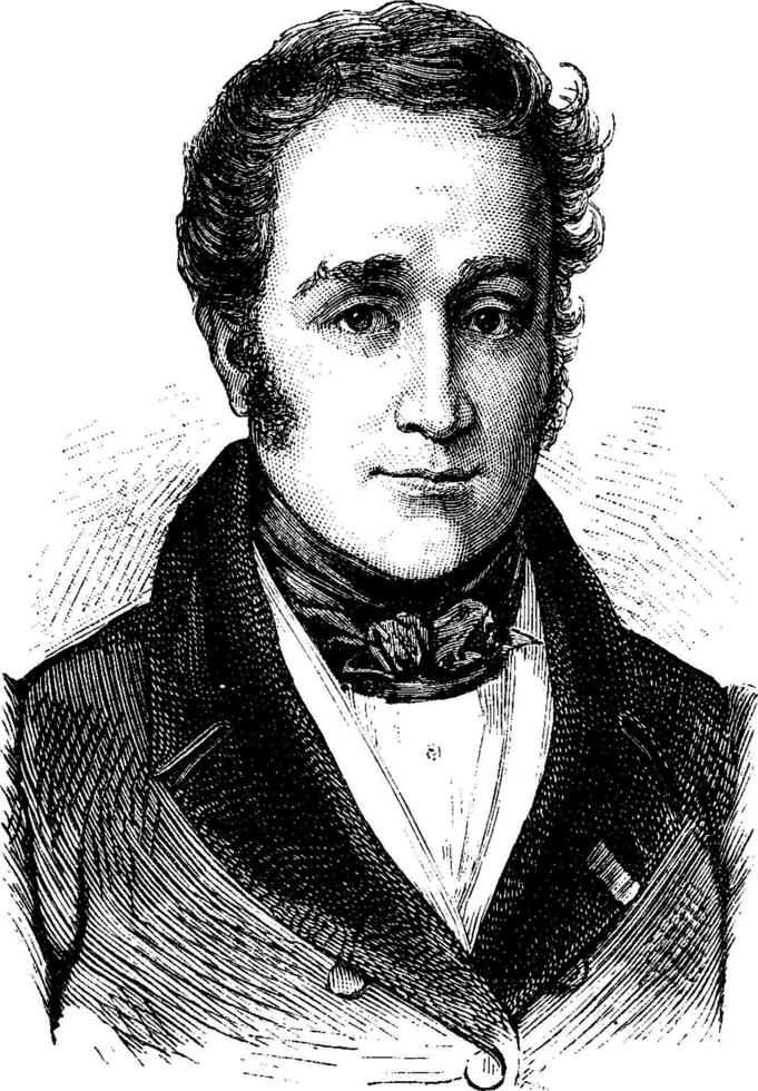 Victor de Broglie, ancien gravure. vecteur