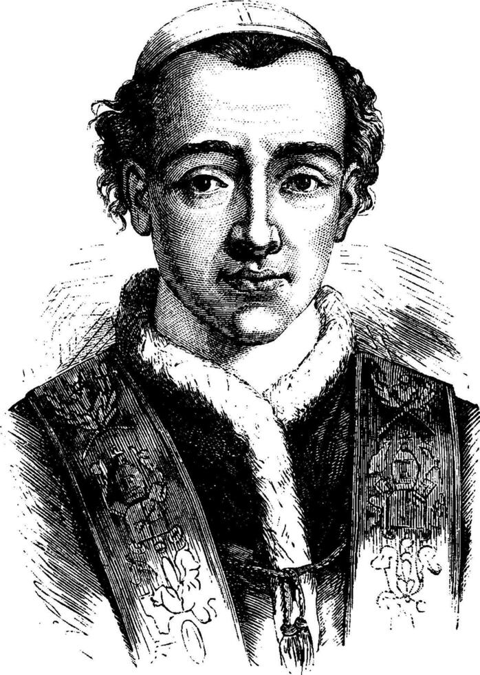 Leo XII, ancien gravure. vecteur