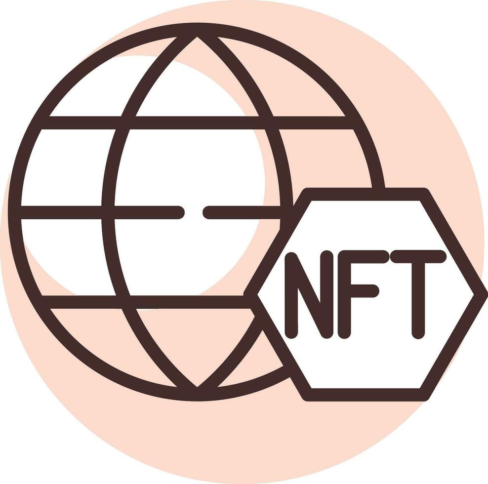 blockchain global nft, icône, vecteur sur fond blanc.