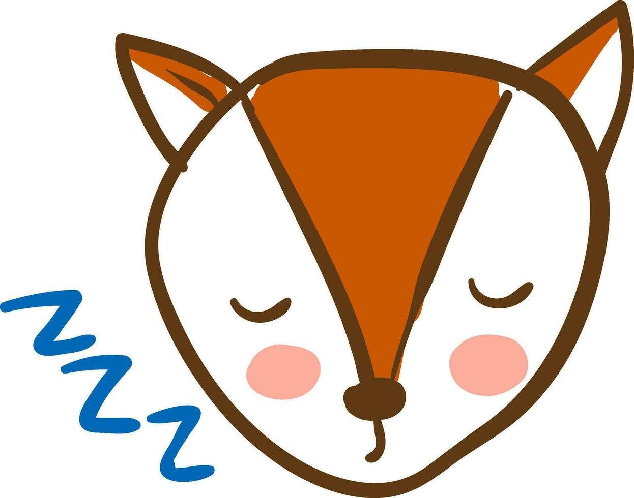 en train de dormir Renard vecteur ou Couleur illustration