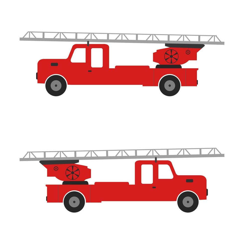 camion de pompiers illustré sur fond blanc vecteur