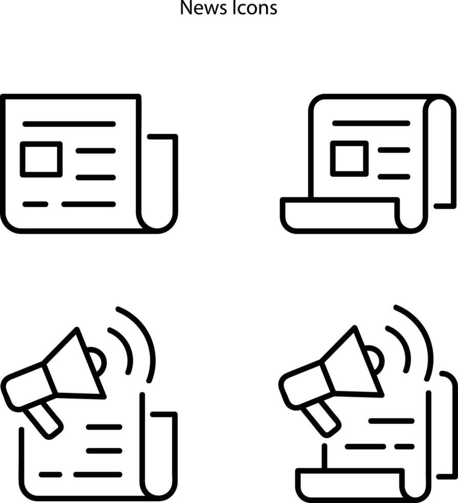 journal ligne icône, contour vecteur signe, linéaire pictogramme isolé sur blanche. nouvelles symbole, logo illustration