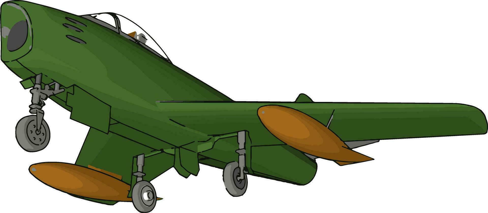 bombardier vert, illustration, vecteur sur fond blanc.