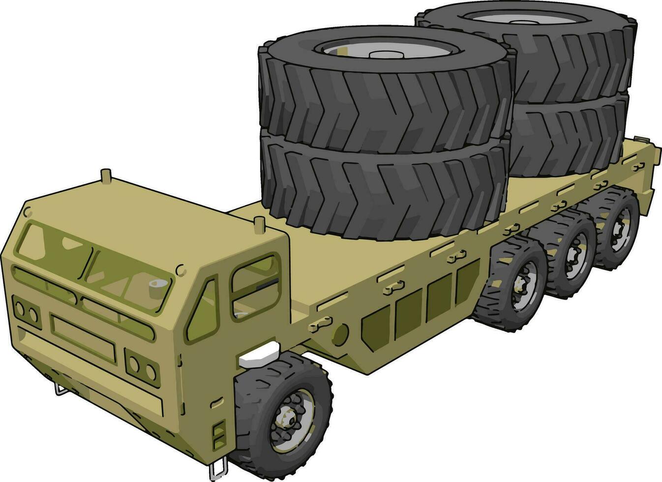 camion militaire, illustration, vecteur sur fond blanc.