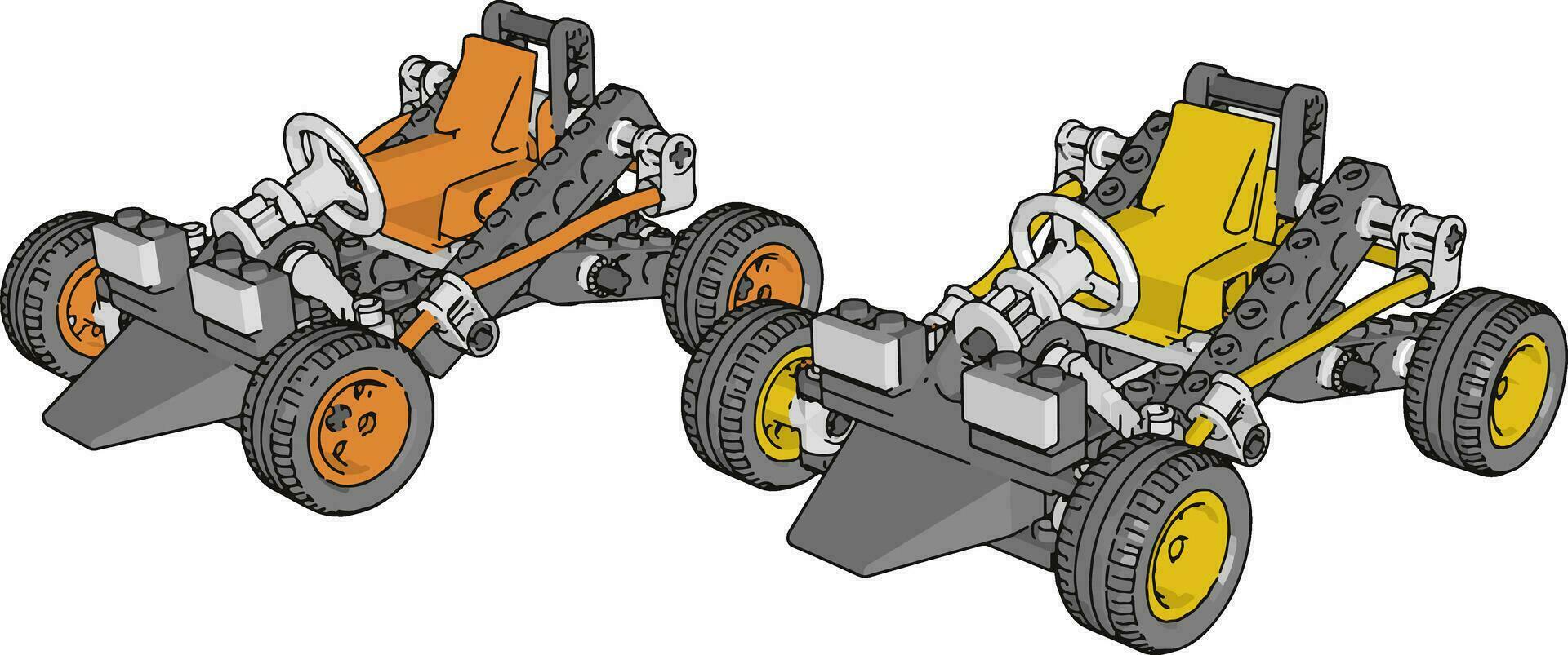 voiture orange et jaune, illustration, vecteur sur fond blanc.