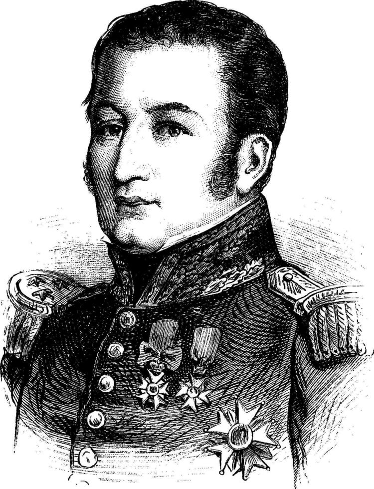 général Gérard, ancien gravure. vecteur