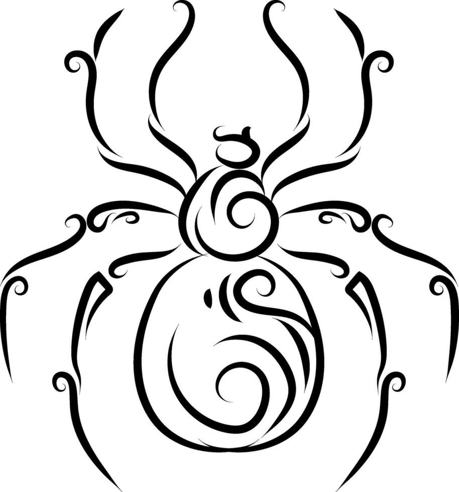 araignée ligne tatouage vecteur