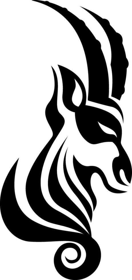 antilope bois tatouage, tatouage illustration, vecteur sur une blanc Contexte.